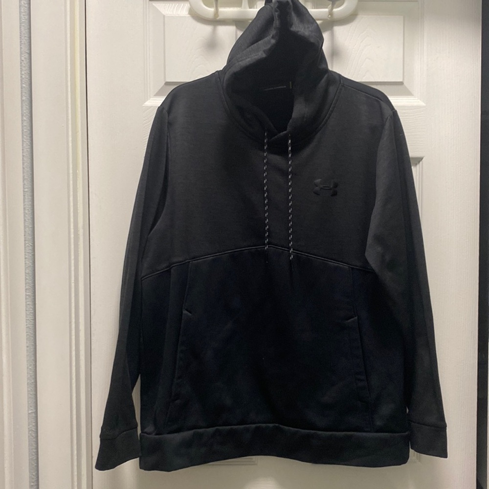 Under Armour Storm Black Drawstring Hooded Sweatshirt with Pocket Size Large